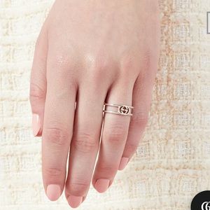GUCCI Interlocking G thin open band
